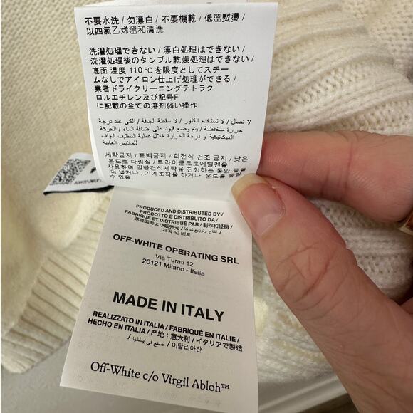 Off-White Reverse Arrow Diag Knit Crew Sweater White / Green - Picture 14 of 16